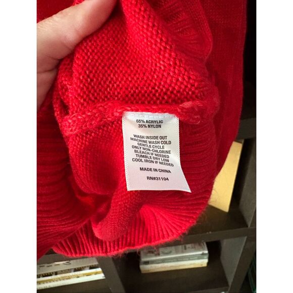 Crown & Ivy Red & Pink Fair Isle Sweater Size XL - Picture 4 of 5